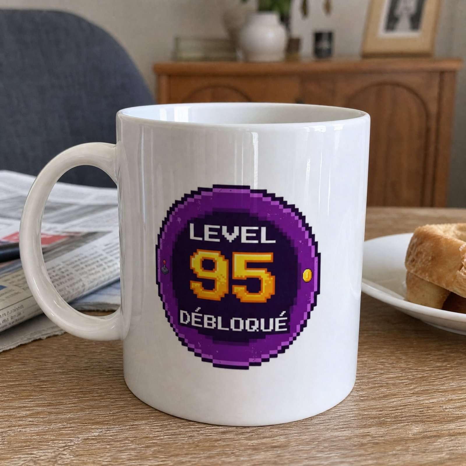 Mug Anniversaire 95 ans Vintage Level 95 Débloqué – Idée Cadeau Original