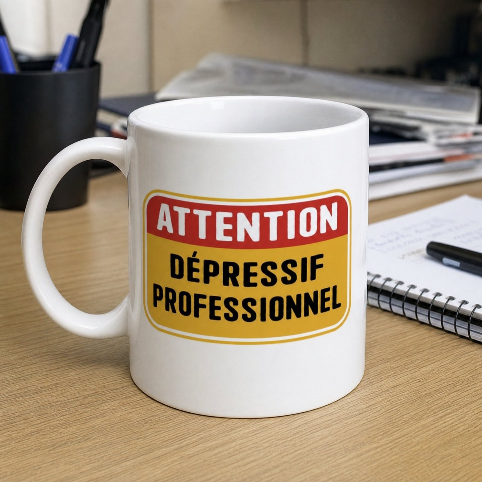 Mug Attention Dépressif Professionnel
