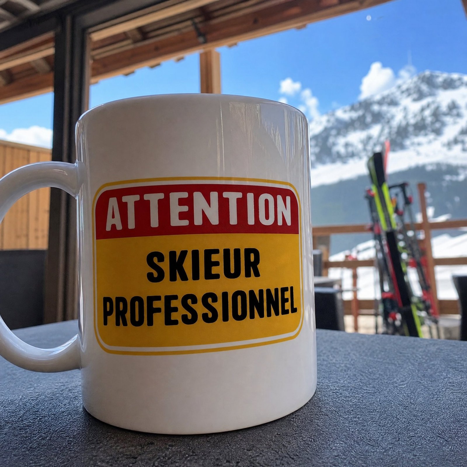 Mug Attention Skieur Professionnel
