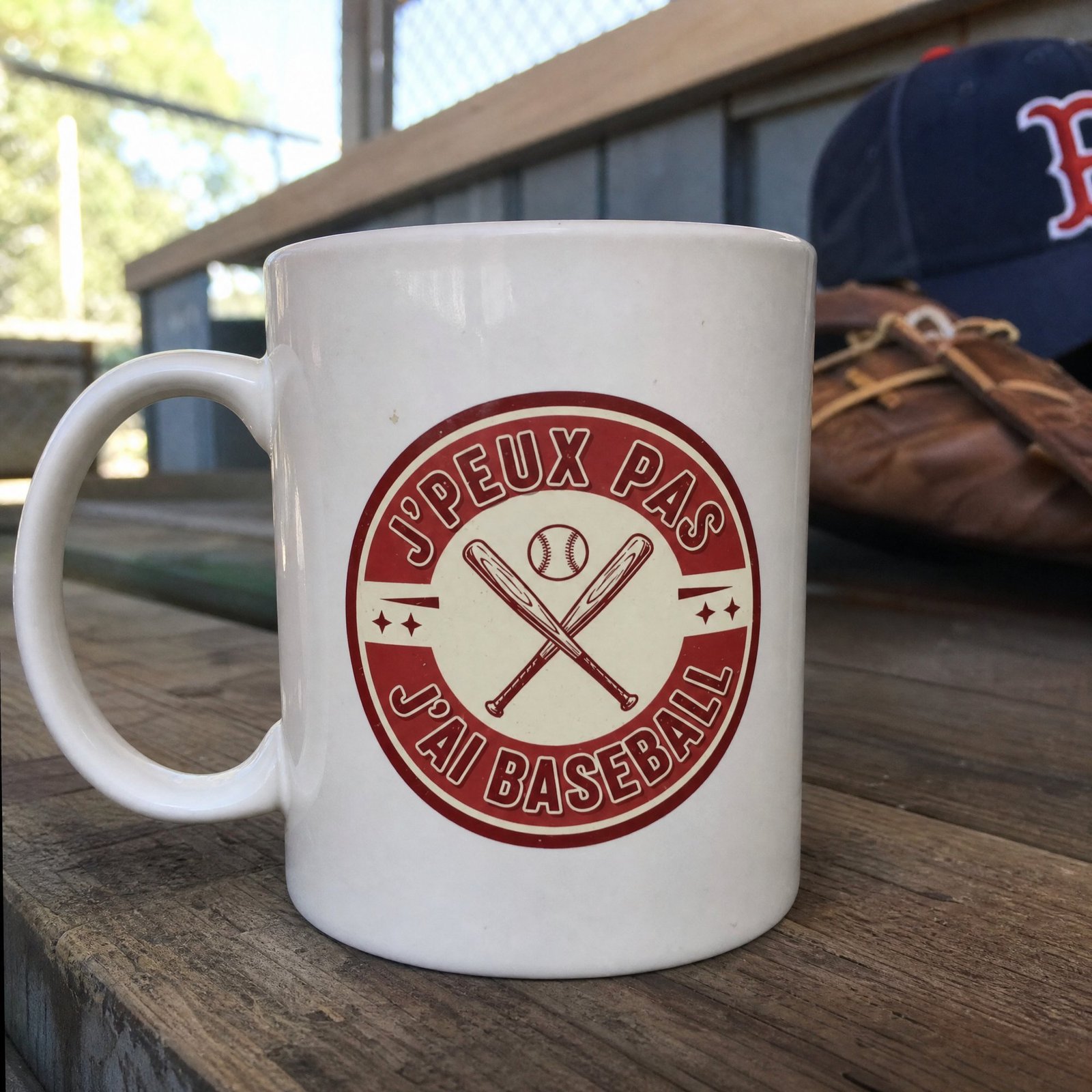 Mug Baseball Fun J&rsquo;peux Pas J&rsquo;ai Baseball Style Vintage