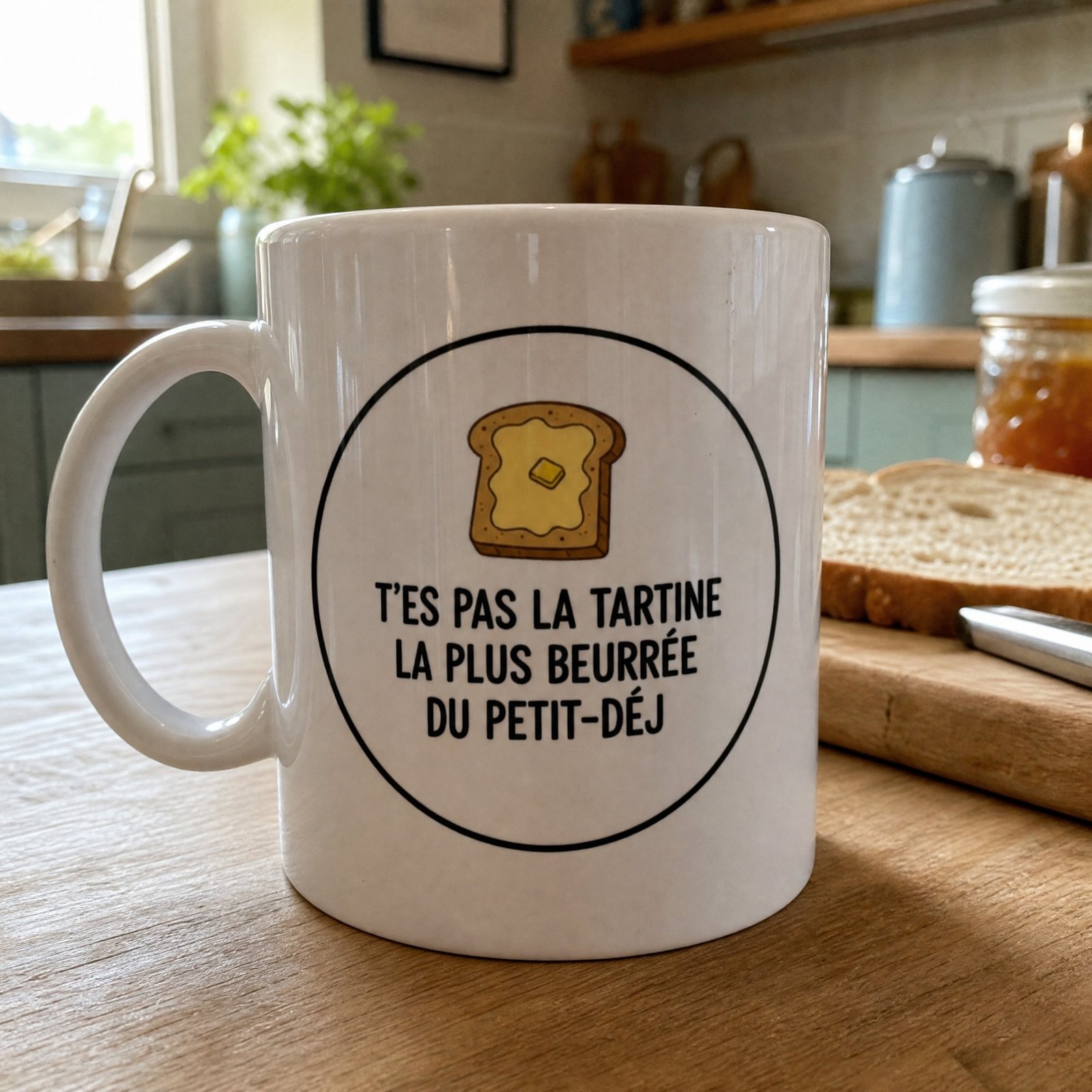 Mug Blague Humour T&rsquo;es pas la tartine la plus beurrée