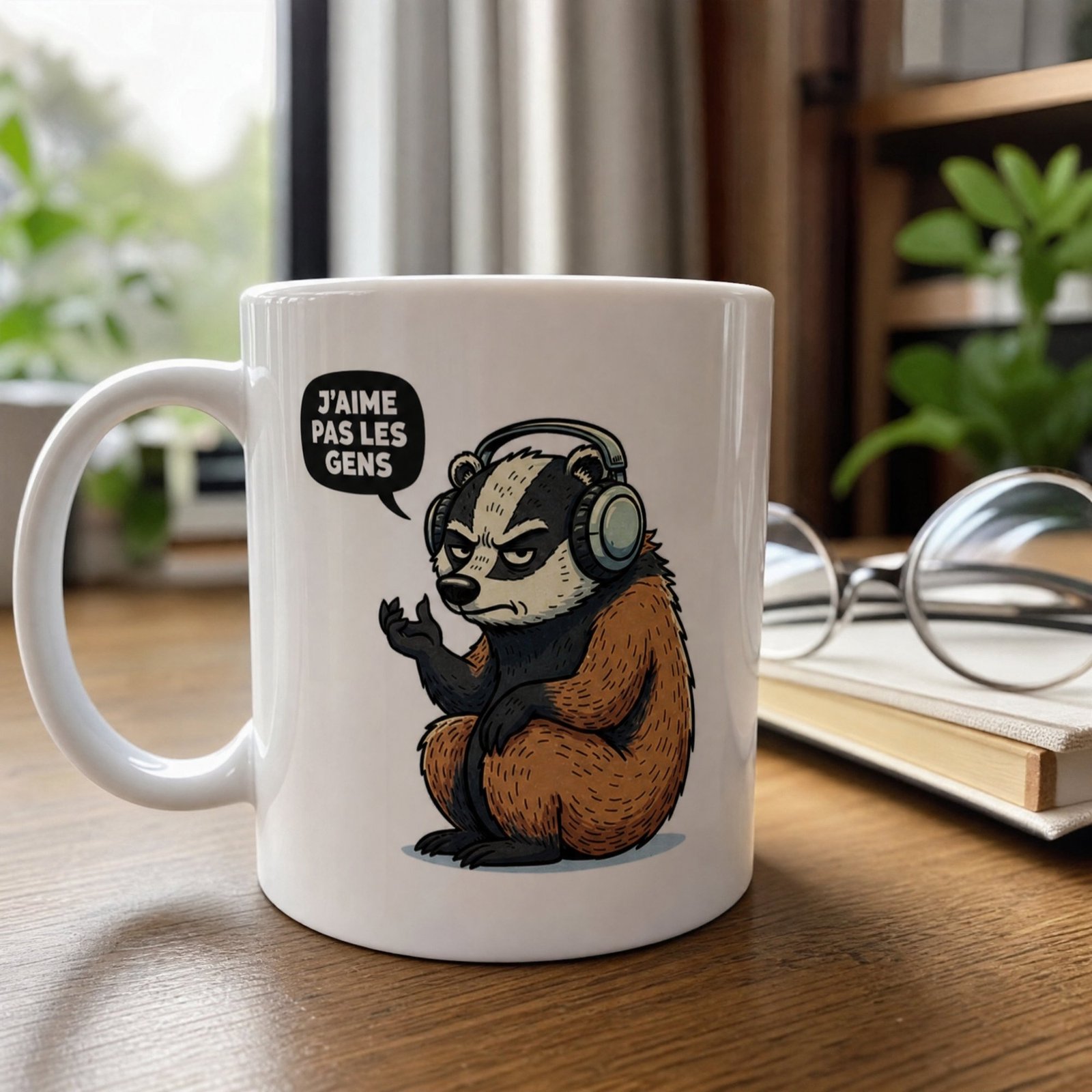 Mug Blaireau Humour raleur J&rsquo;aime pas les Gens
