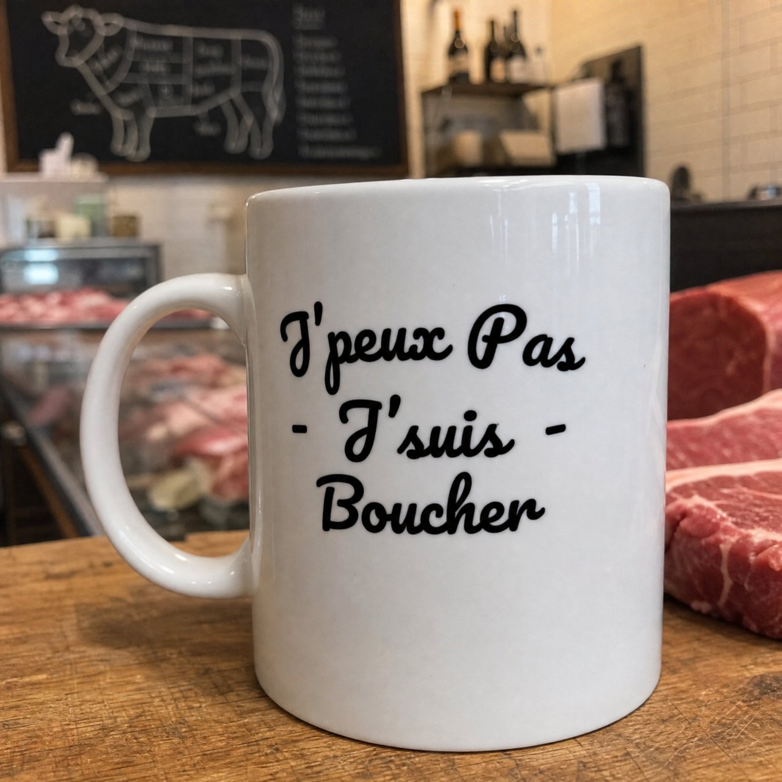 Mug Boucher J&rsquo;peux pas j&rsquo;suis boucher – Idée Cadeau Original