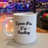 Mug Bowling J’peux pas j’ai bowling – écriture attachée sans dessin