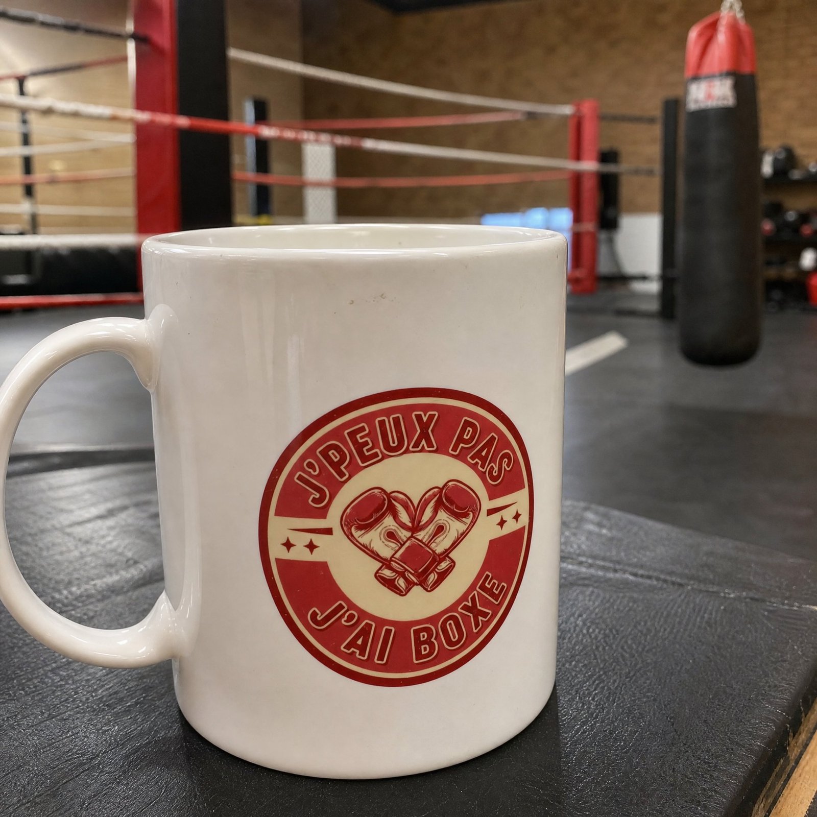 Mug Boxe Fun J&rsquo;peux pas j&rsquo;ai boxe