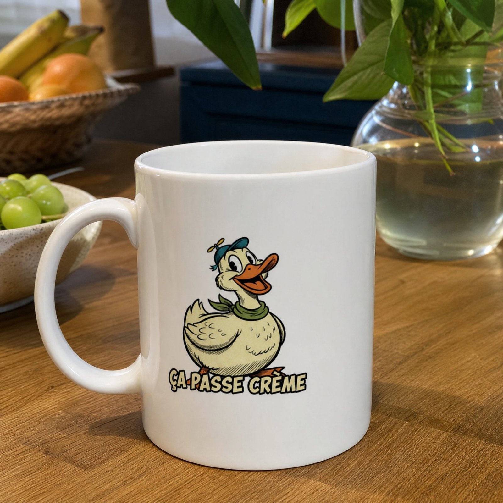 Mug Canard Humour Ça Passe Crème