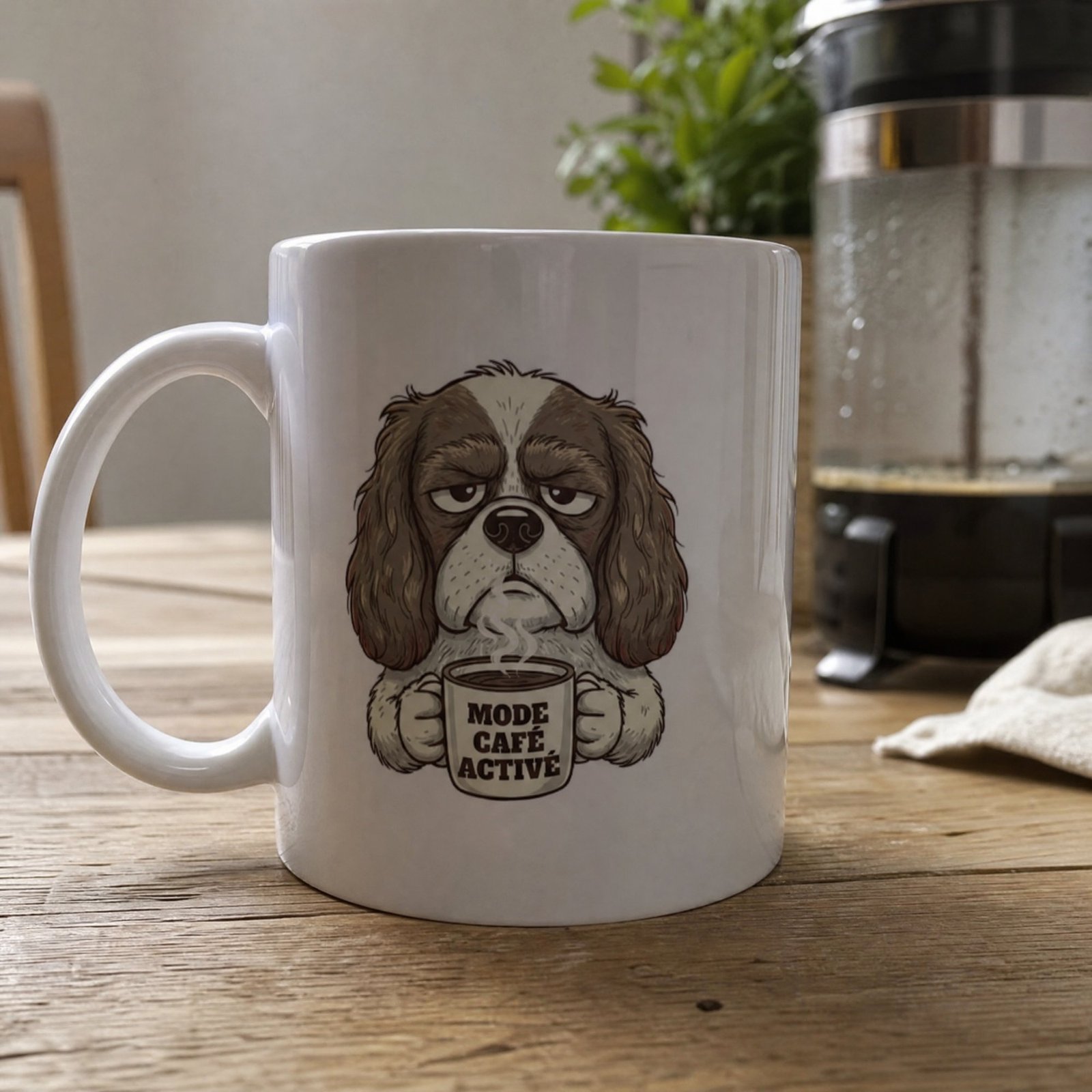 Mug Chien Cavalier King Charles Mode Café Activé