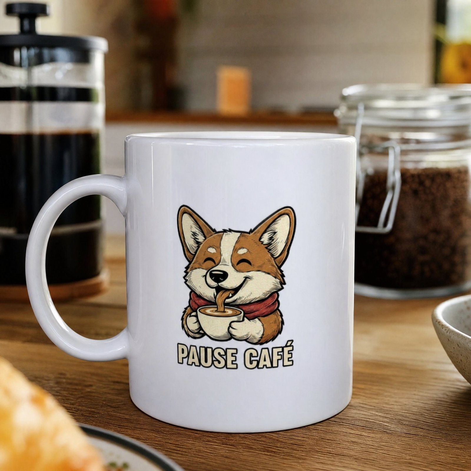 Mug Chien Humour Corgi Pause Café