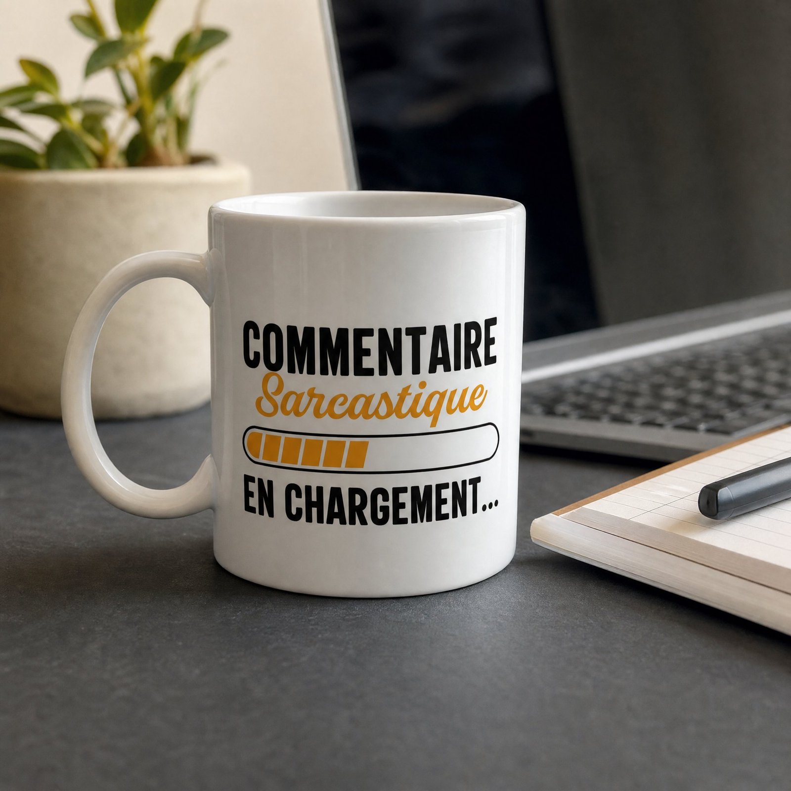 Mug commentaire sarcastique en chargement
