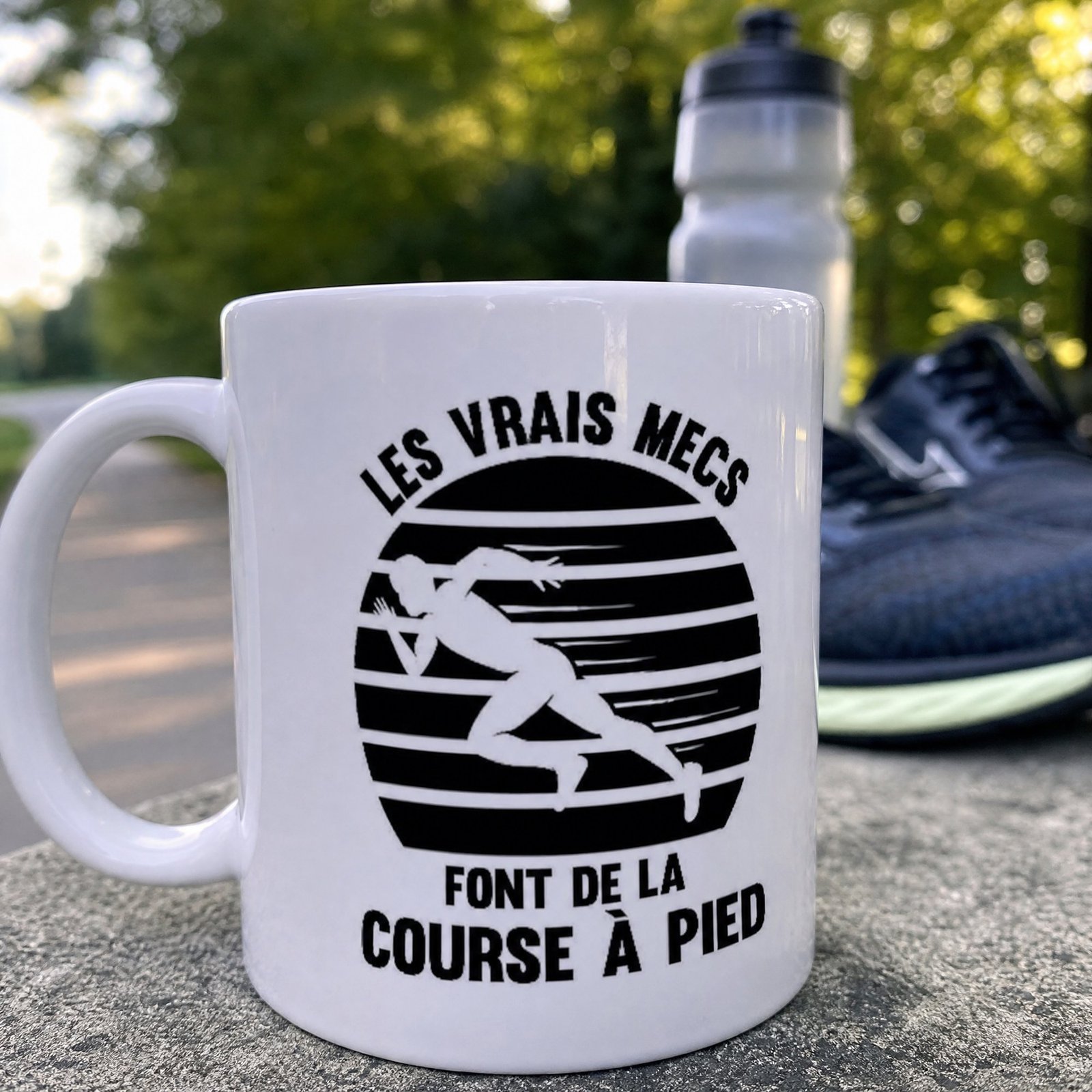 Mug Course à pied Les vrais mec font de la course à pied – Idée Cadeau Original