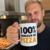 Mug Drôle Homme 100% Mangeur de Pizza