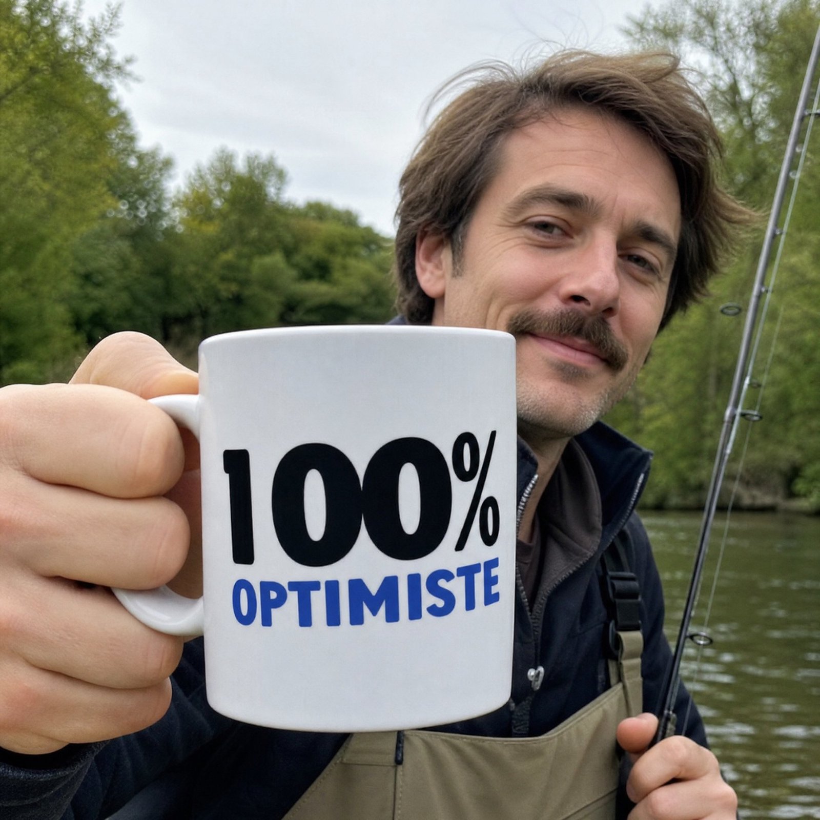 Mug Drôle Homme 100% Optimiste