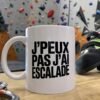 Mug Escalade J’peux pas j’ai escalade – gros bloc de texte compact