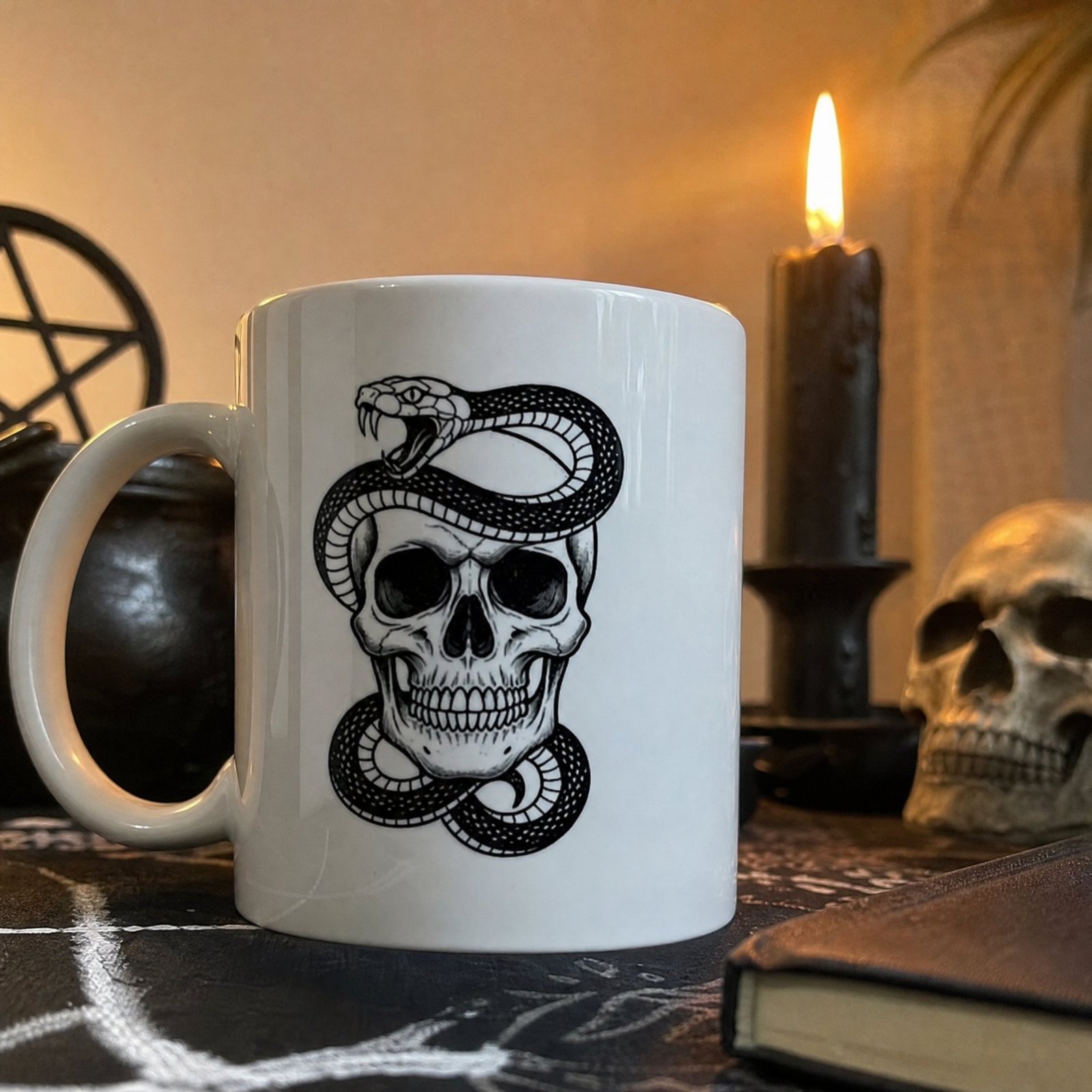Mug Gothique Crâne et Serpent