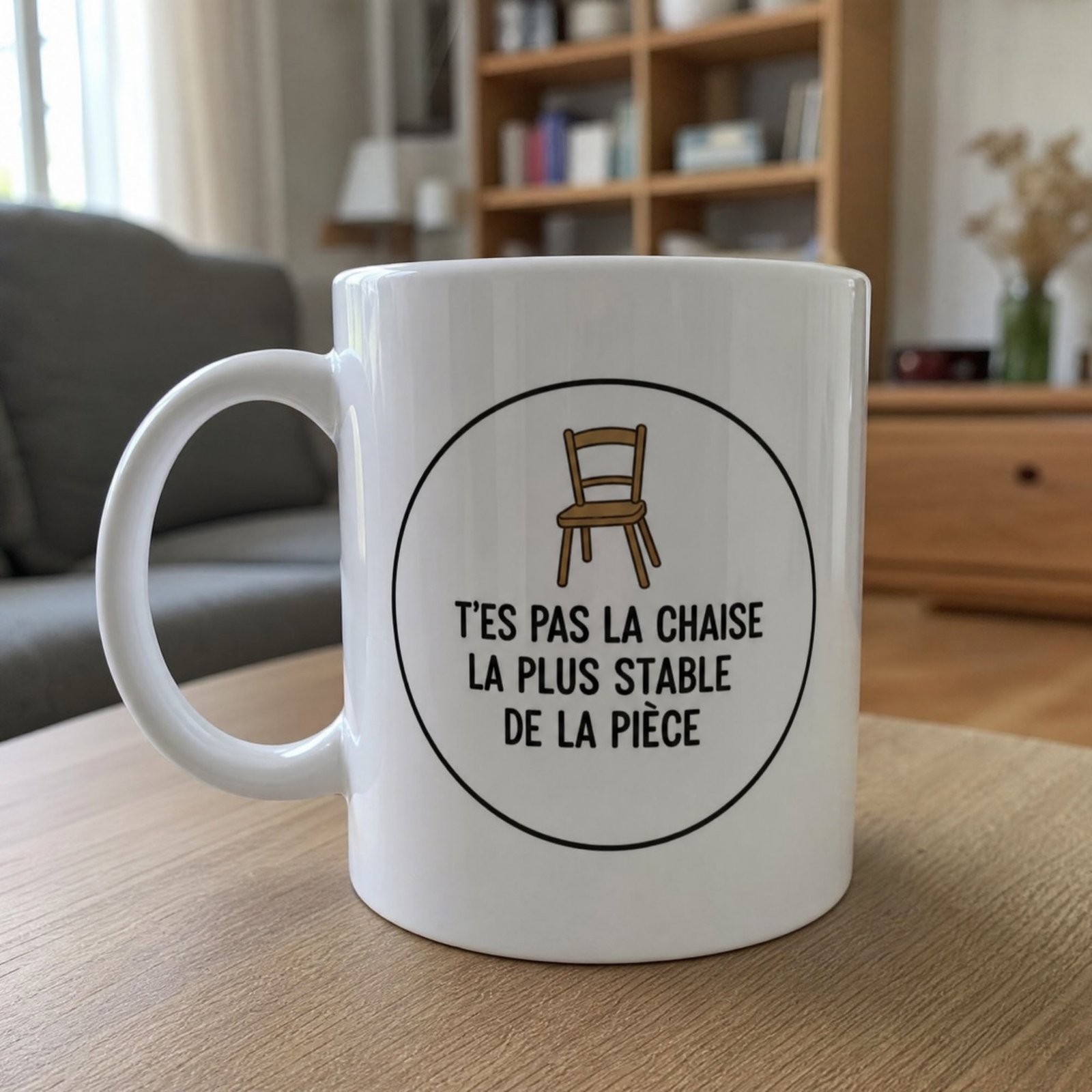Mug Humour Blague Pas la chaise la plus stable de la pièce