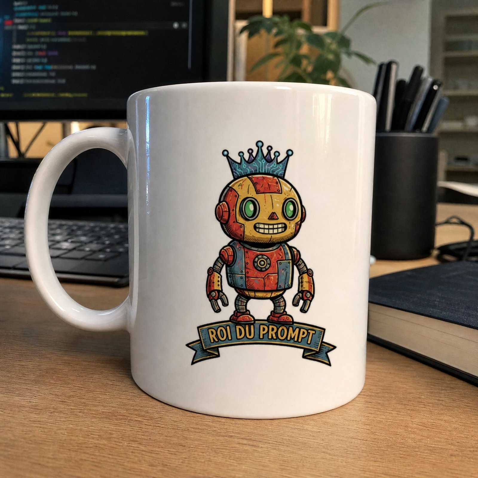 Mug IA Robot Roi Du Prompt