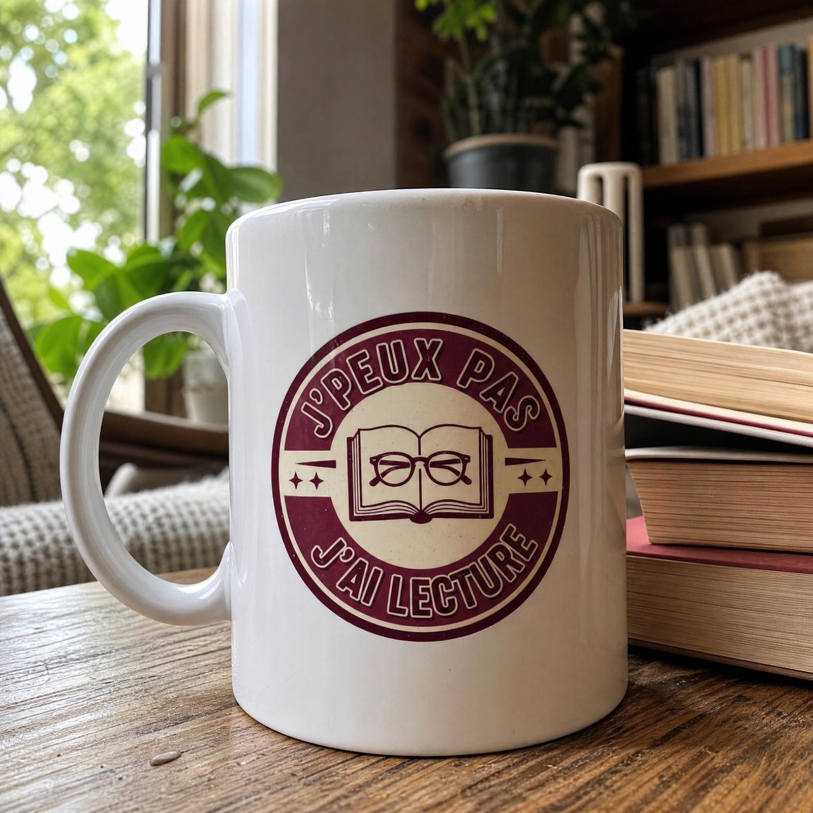 Mug Lecture Fun J&rsquo;peux Pas J&rsquo;ai Lecture Style Rétro