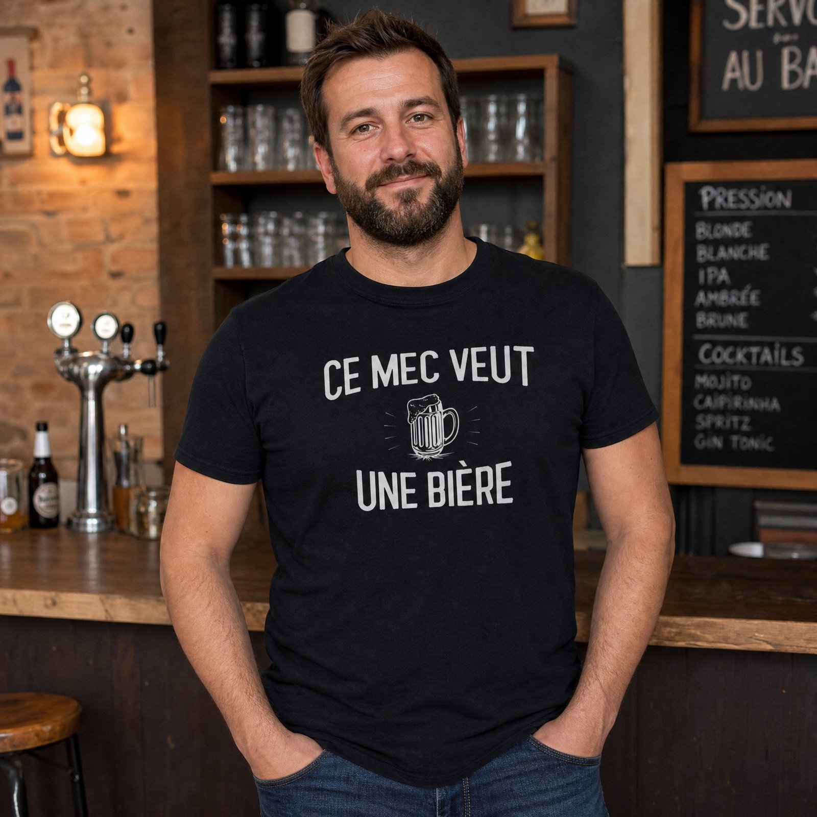 T shirt Apéro Ce mec veut une bière