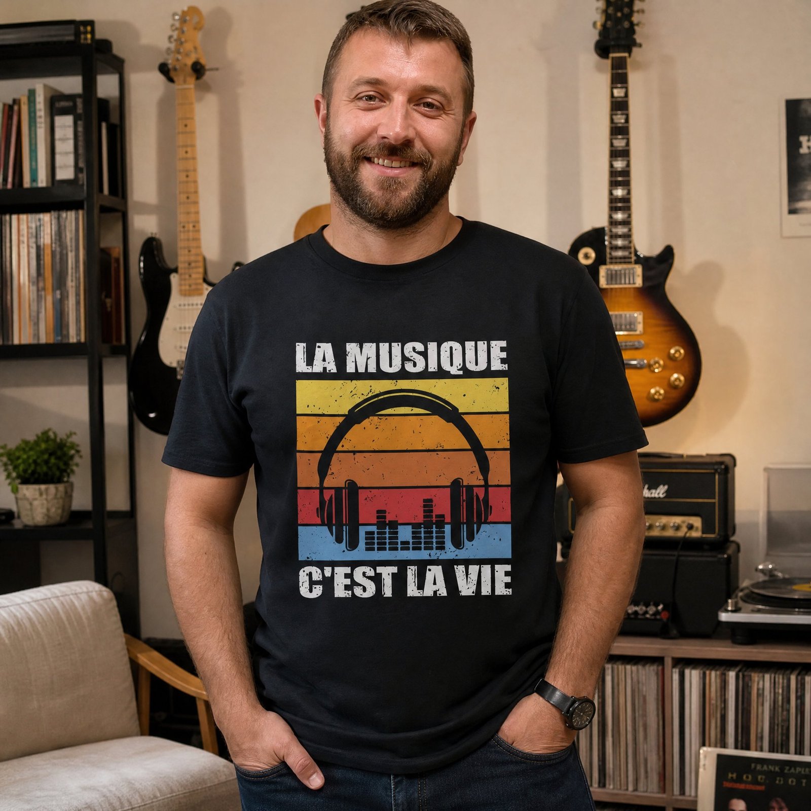 T shirt Musique La musique c&rsquo;est la vie – Idée Cadeau Original