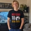 T-shirt Niveau 18 débloqué – manette blanche et cadenas