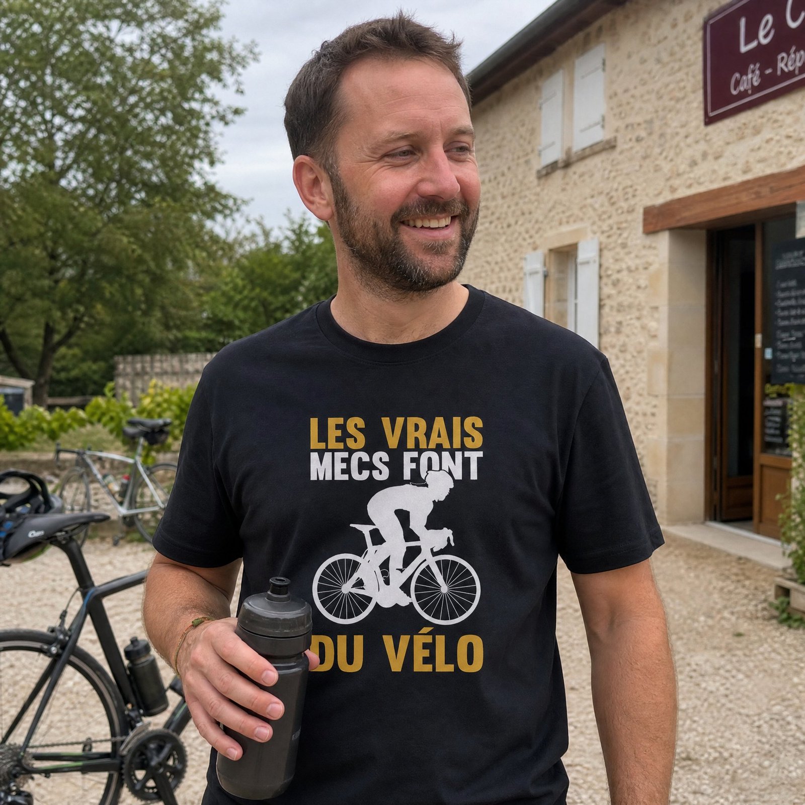 T shirt Vélo Les vrais mecs font du vélo