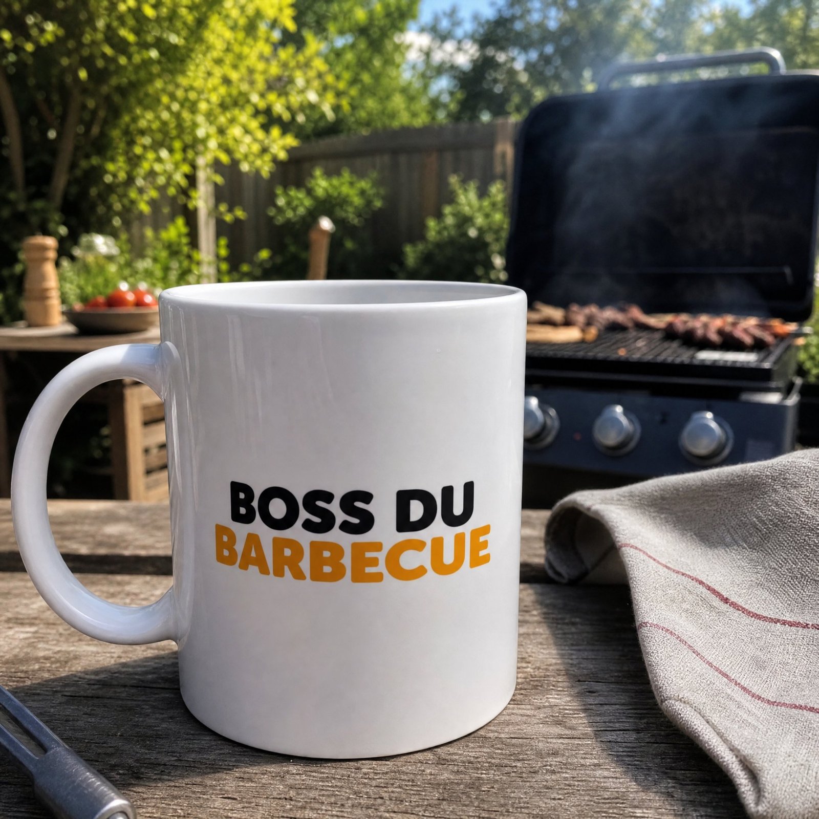 Tasse Humour Boss du Barbecue – Idée Cadeau Humour