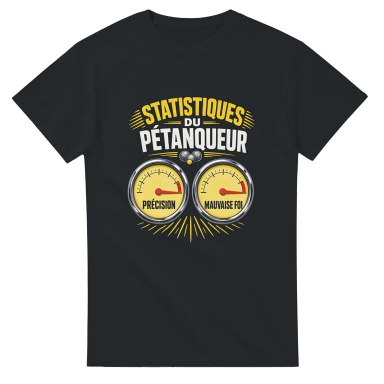 T shirt Statistiques du Pétanqueur Précision Mauvaise Foi