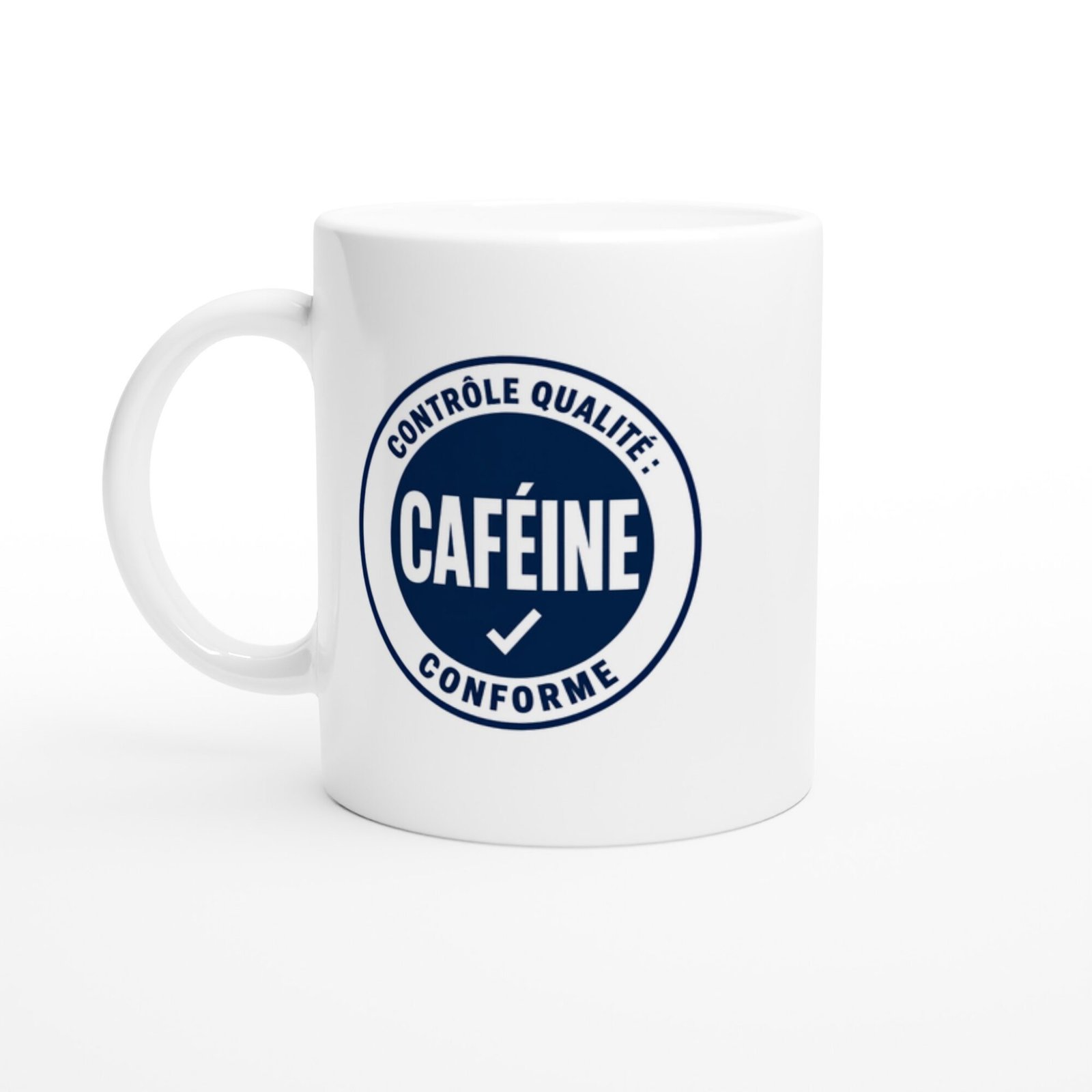 Mug Contrôle Qualité Caféine Conforme Bleu Nuit
