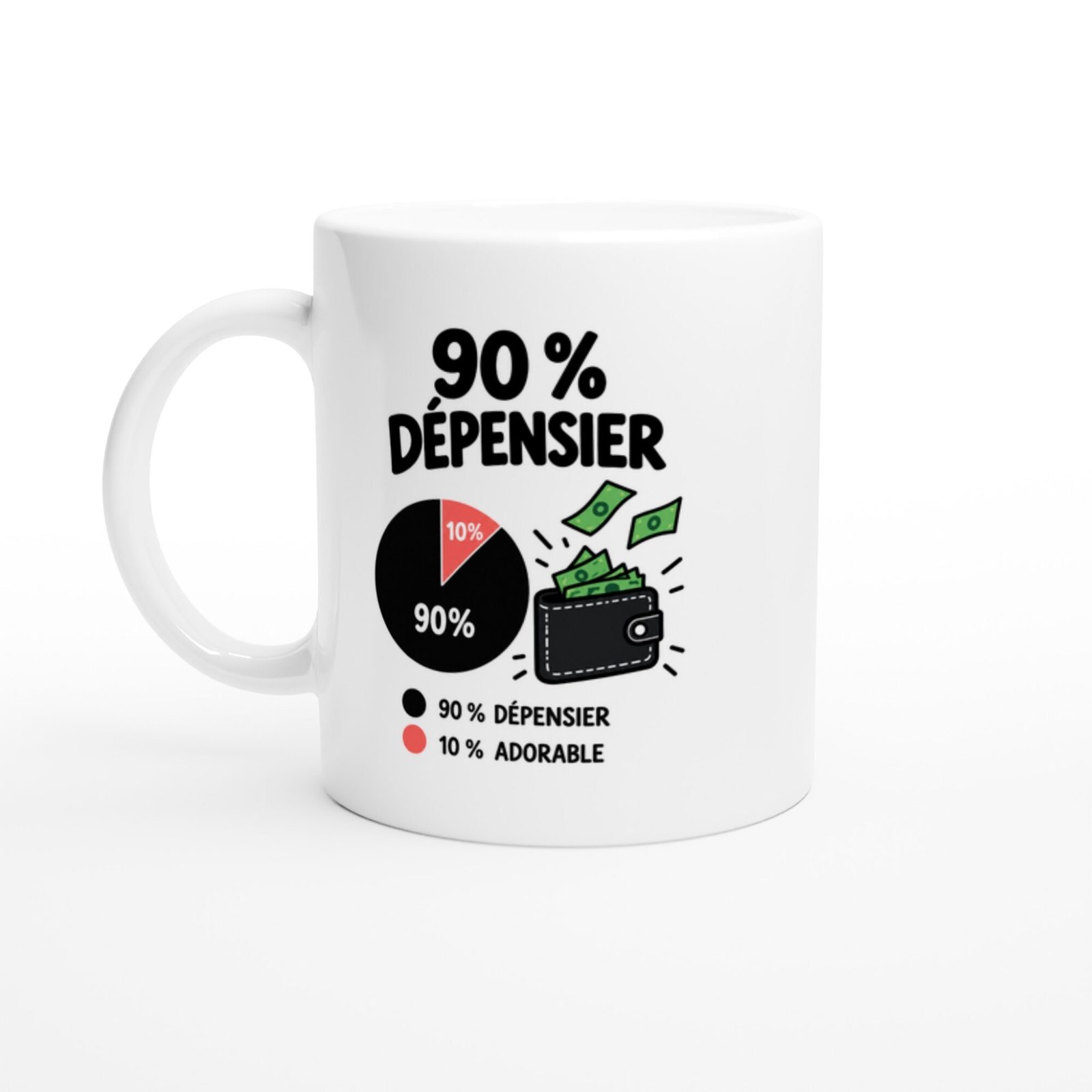 08aa07eb-ef2c-47ee-ba1f-0fd57b1fb25c.jpg Mug 90 pour cent Dépensier 10 pour cent Adorable