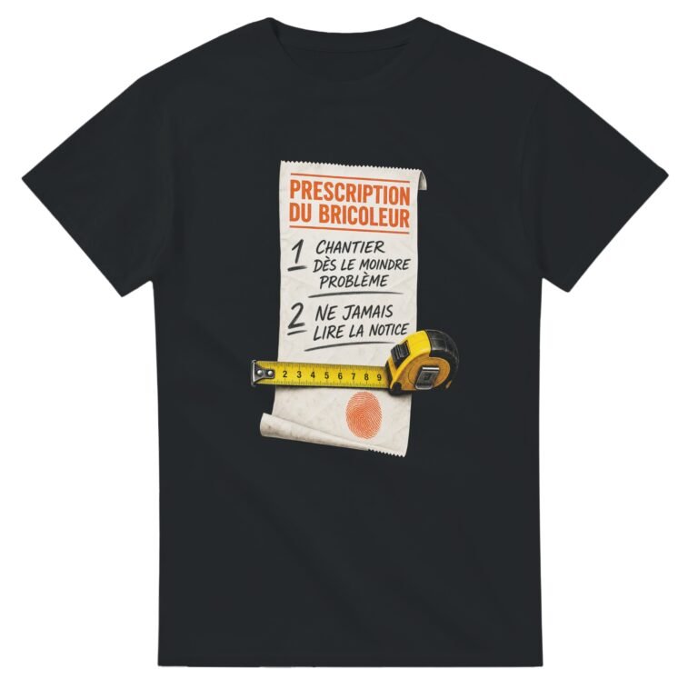 T shirt Prescription du Bricoleur 1 Chantier Dès le Moindre Problème 2 Ne Jamais Lire