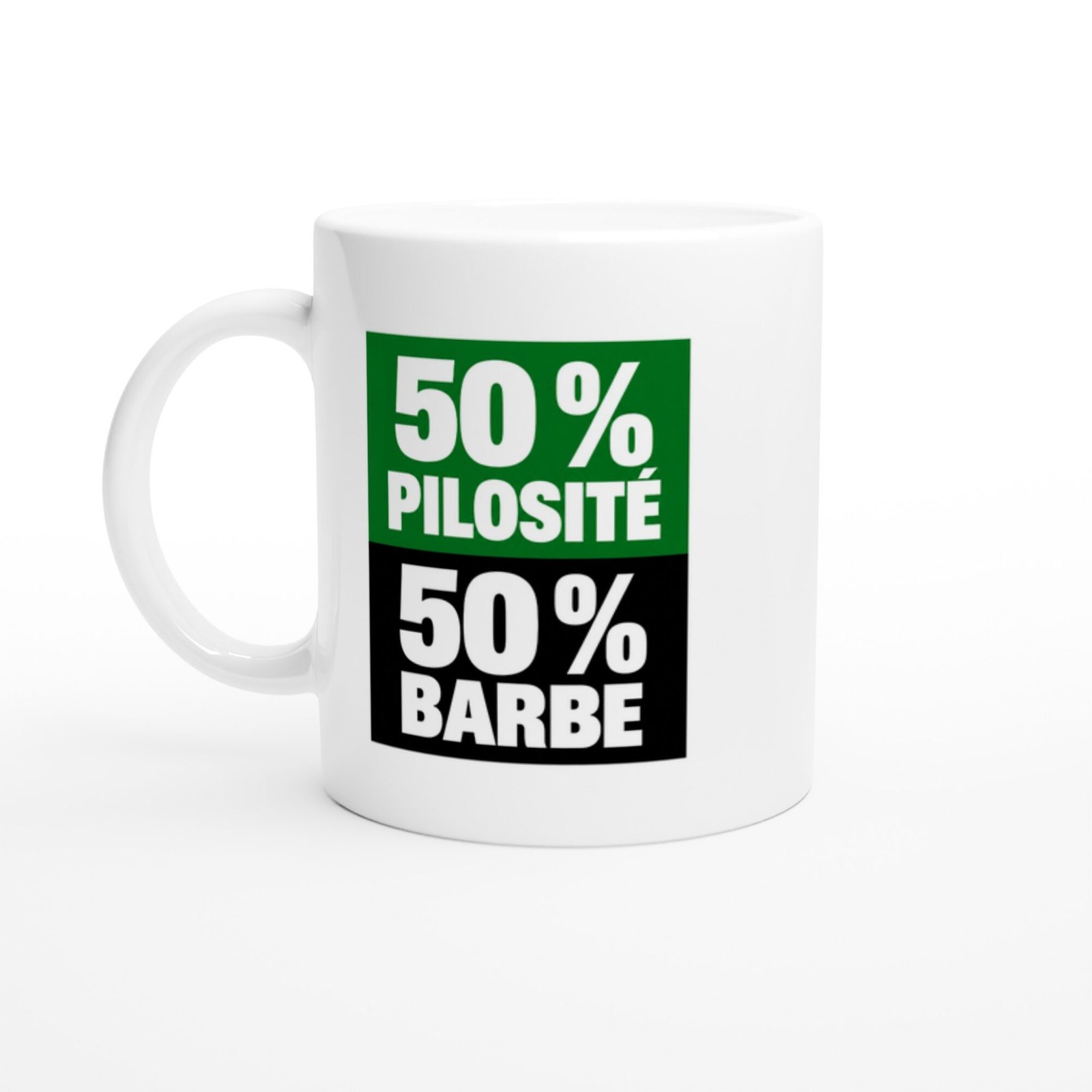 Mug 50 pour cent Pilosité 50 pour cent Barbe