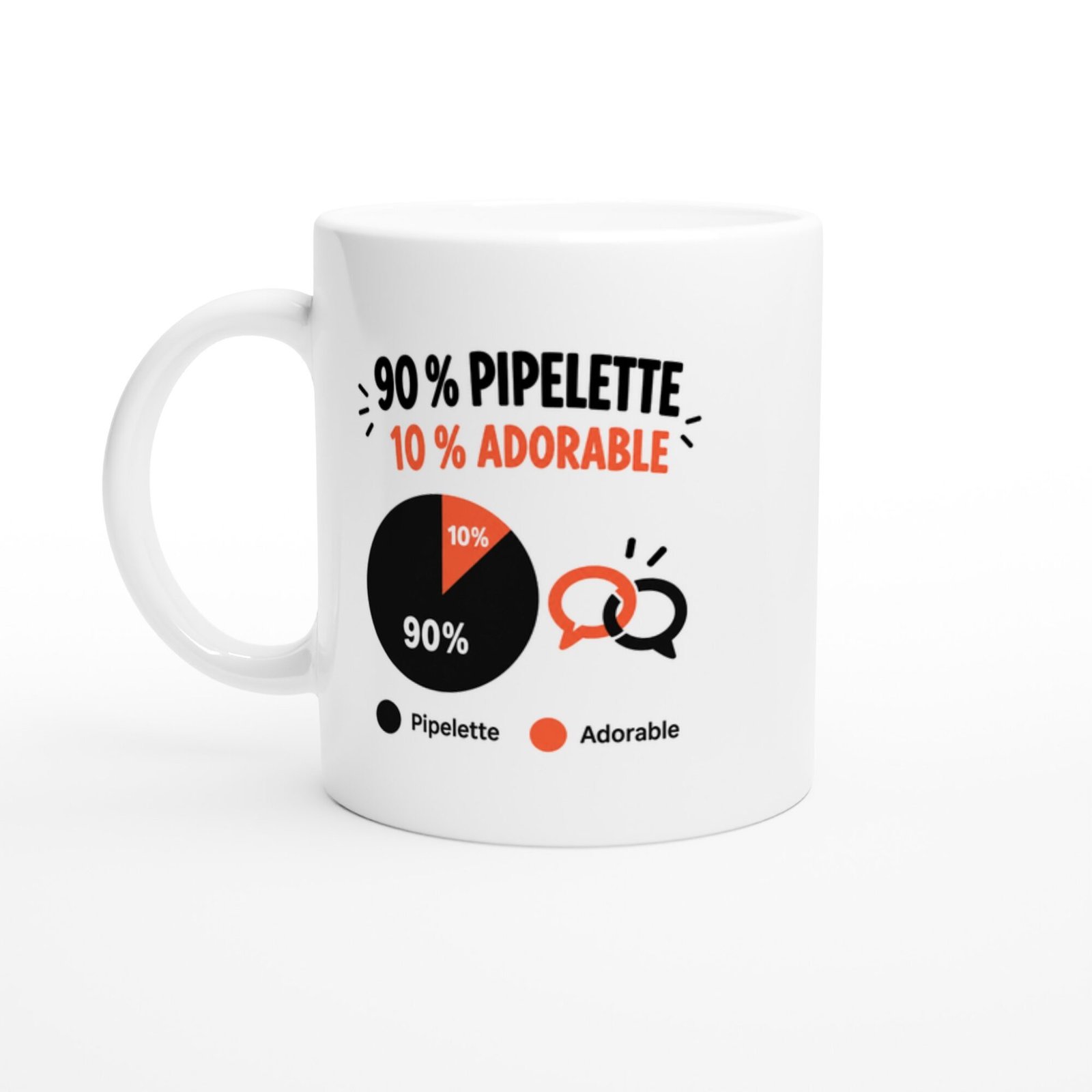 Mug 90 pour cent Pipelette 10 pour cent Adorable