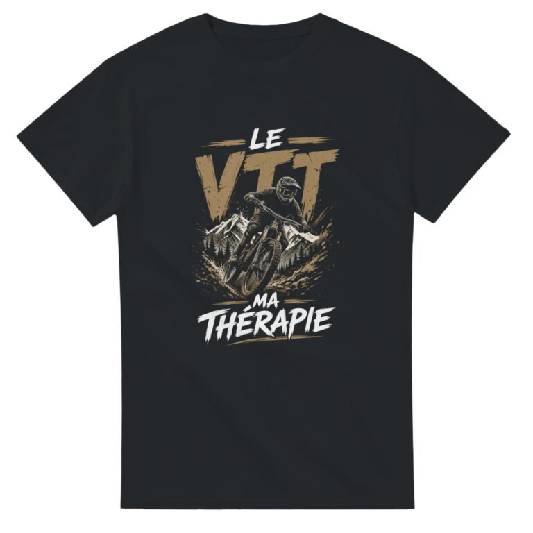 T shirt Le VTT Ma Thérapie Marron