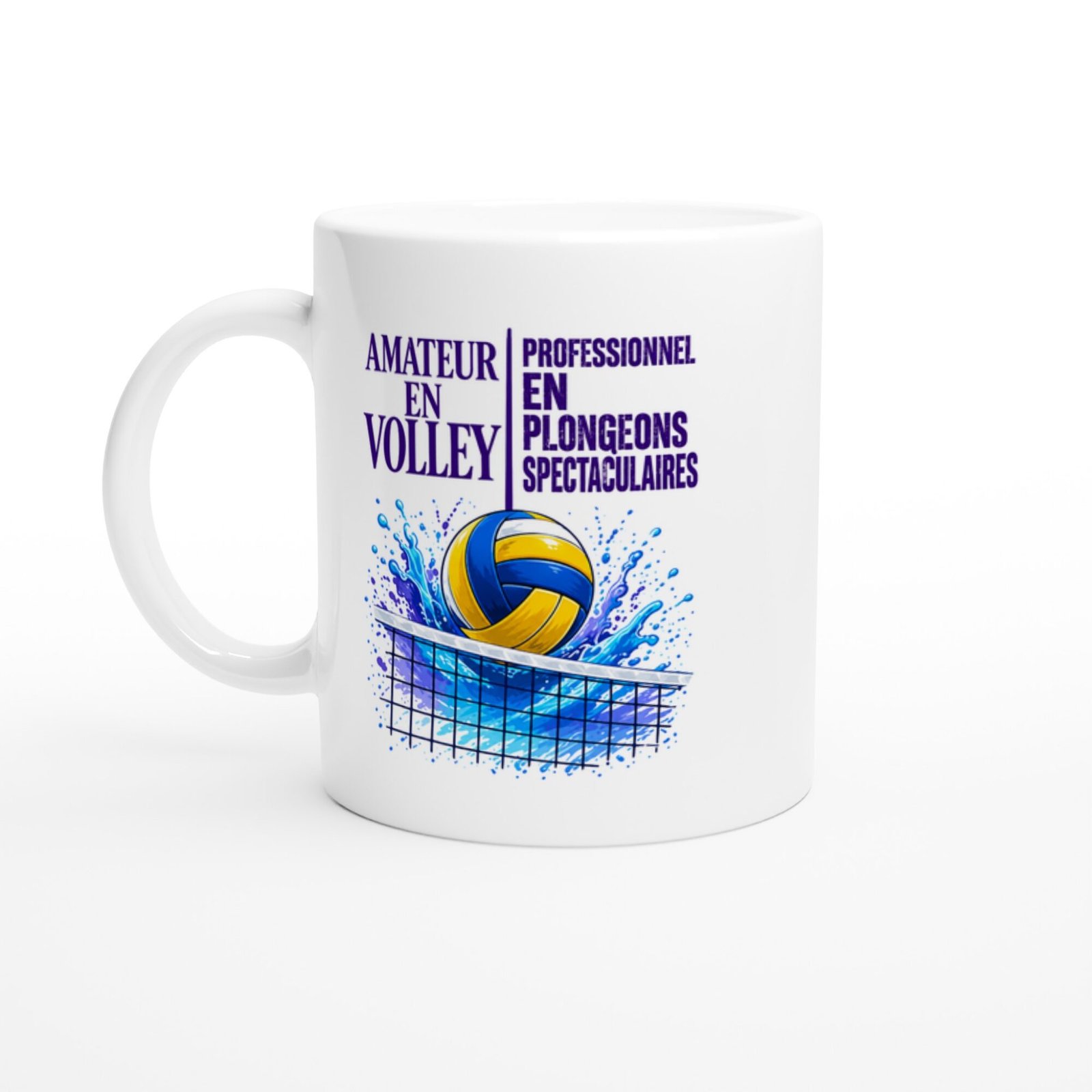 Mug Amateur En Volley Professionnel En Plongeons Spectaculaires