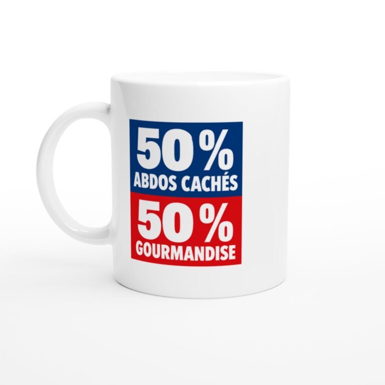 Mug 50 pour cent Abdos Cachés 50 pour cent Gourmandise