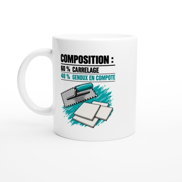 Mug Composition 60 % Carrelage 40 % Genoux En Compote