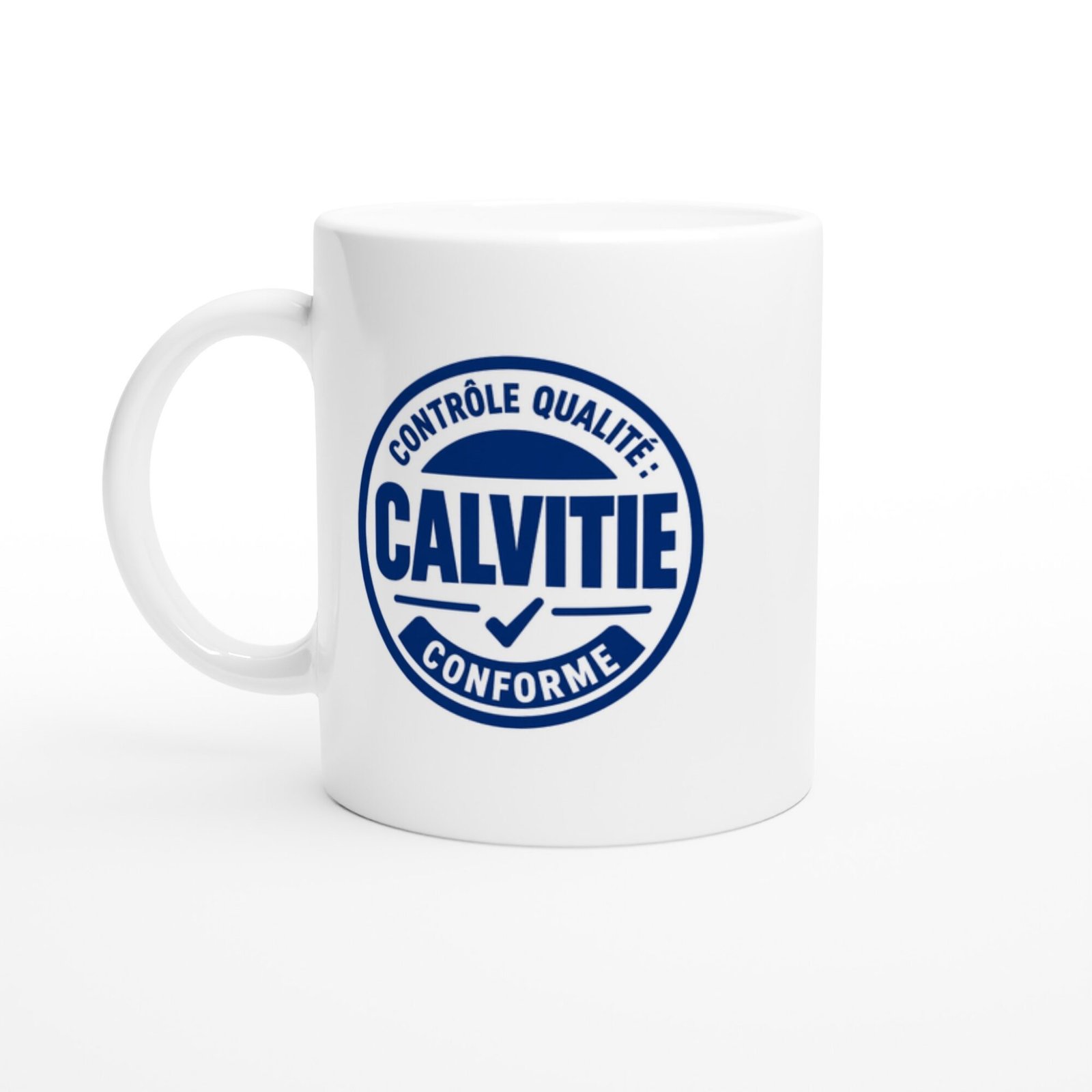 Mug Contrôle Qualité Calvitie Conforme Bleu Cobalt