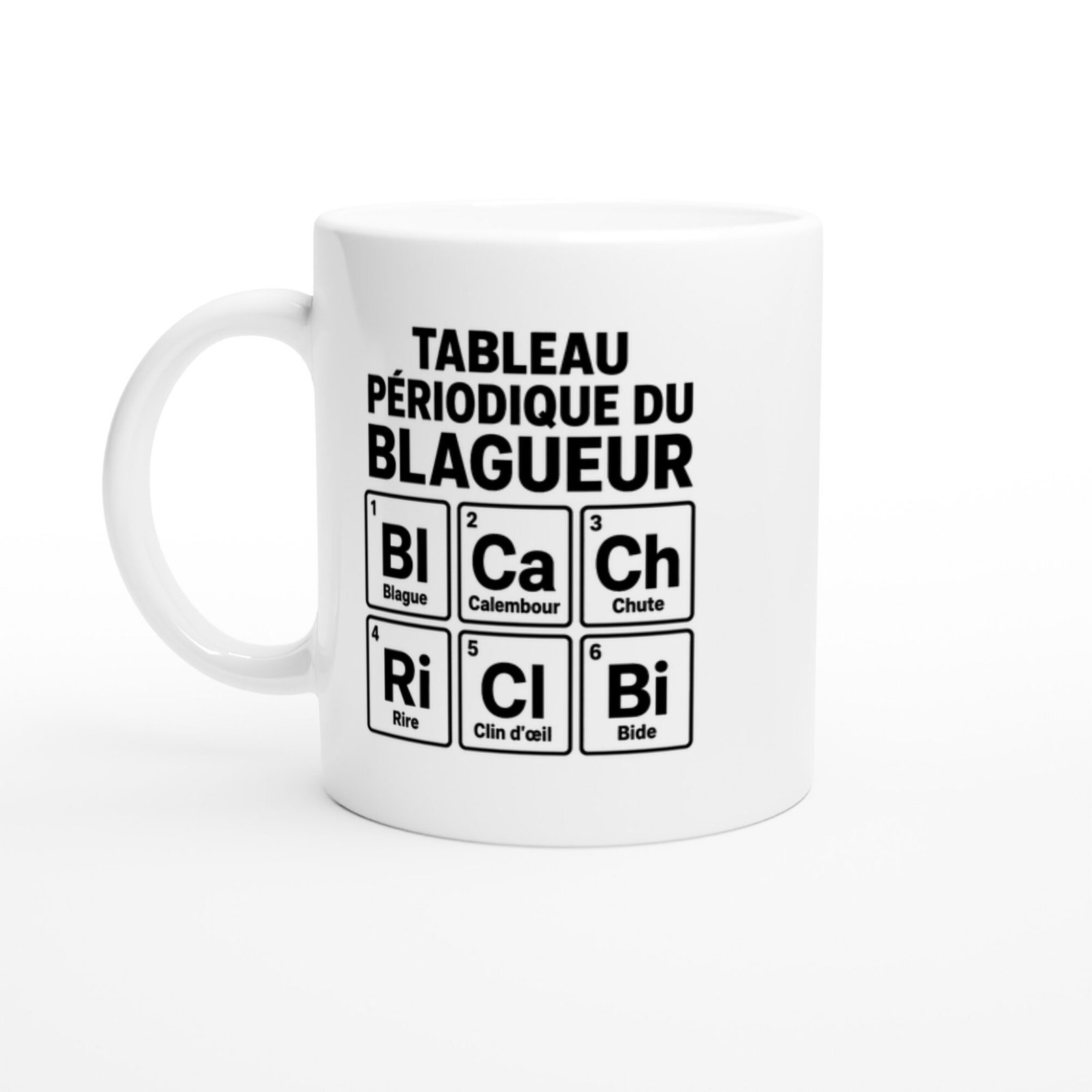 Mug Tableau Périodique du Blagueur Blague Calembour Chute Rire Clin d&rsquo;Œil Bide