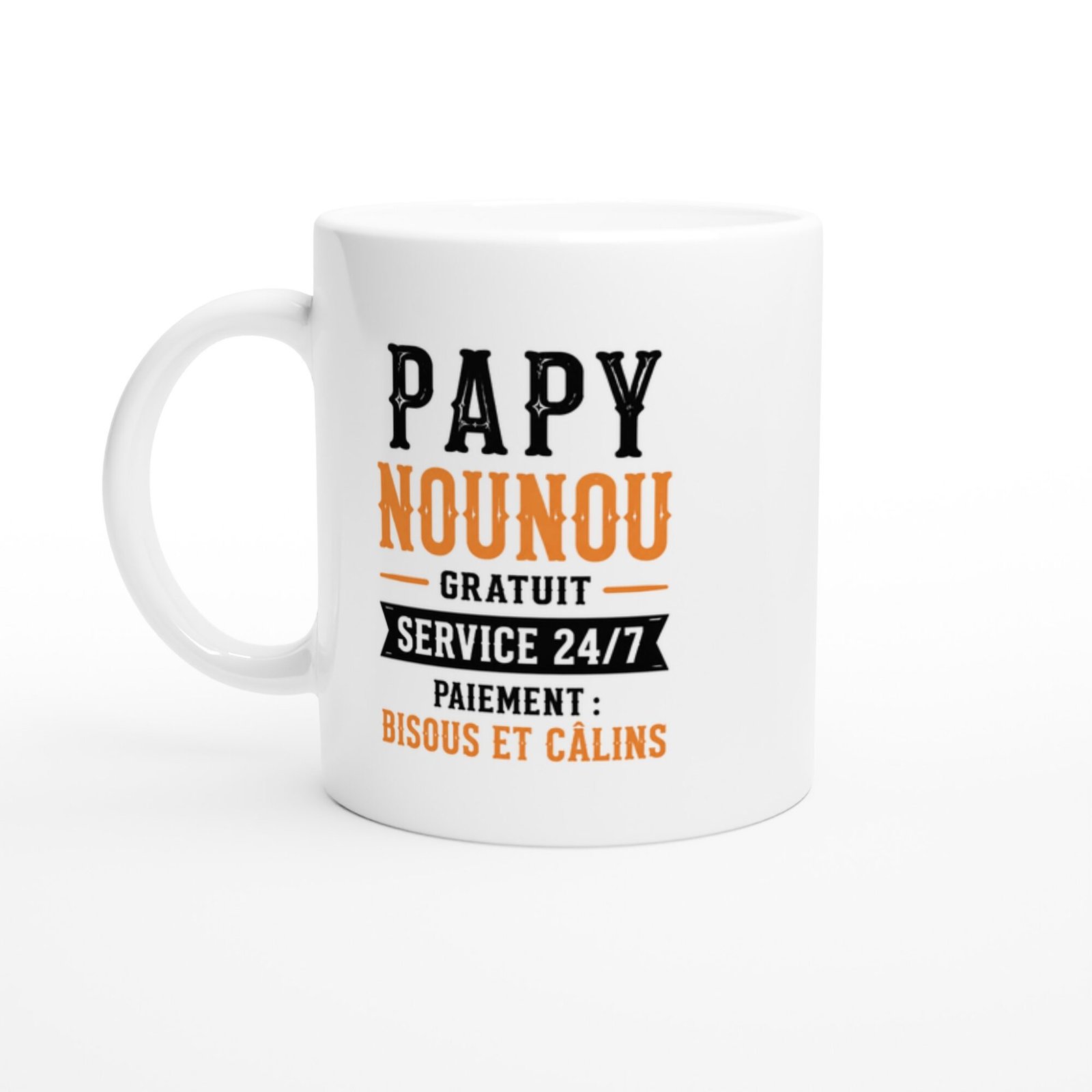 Mug Papy Nounou Gratuit Service 24/7 Paiement Bisous Et Câlins