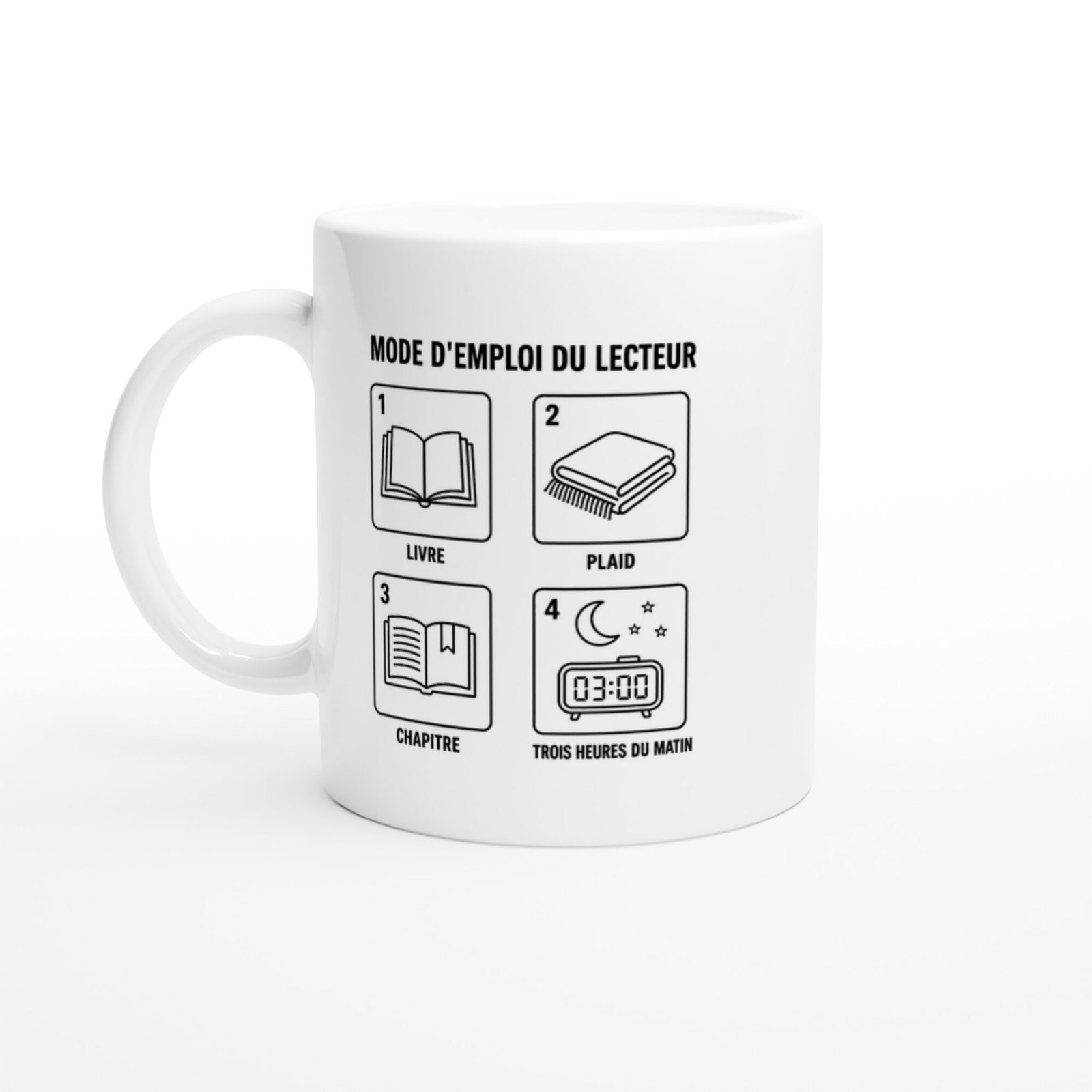 Mug Mode d'Emploi du Lecteur Livre Plaid Chapitre Trois Heures du Matin