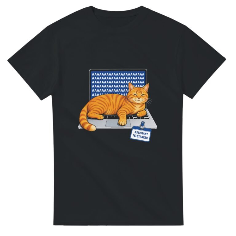 T shirt Chat Assistant Télétravail