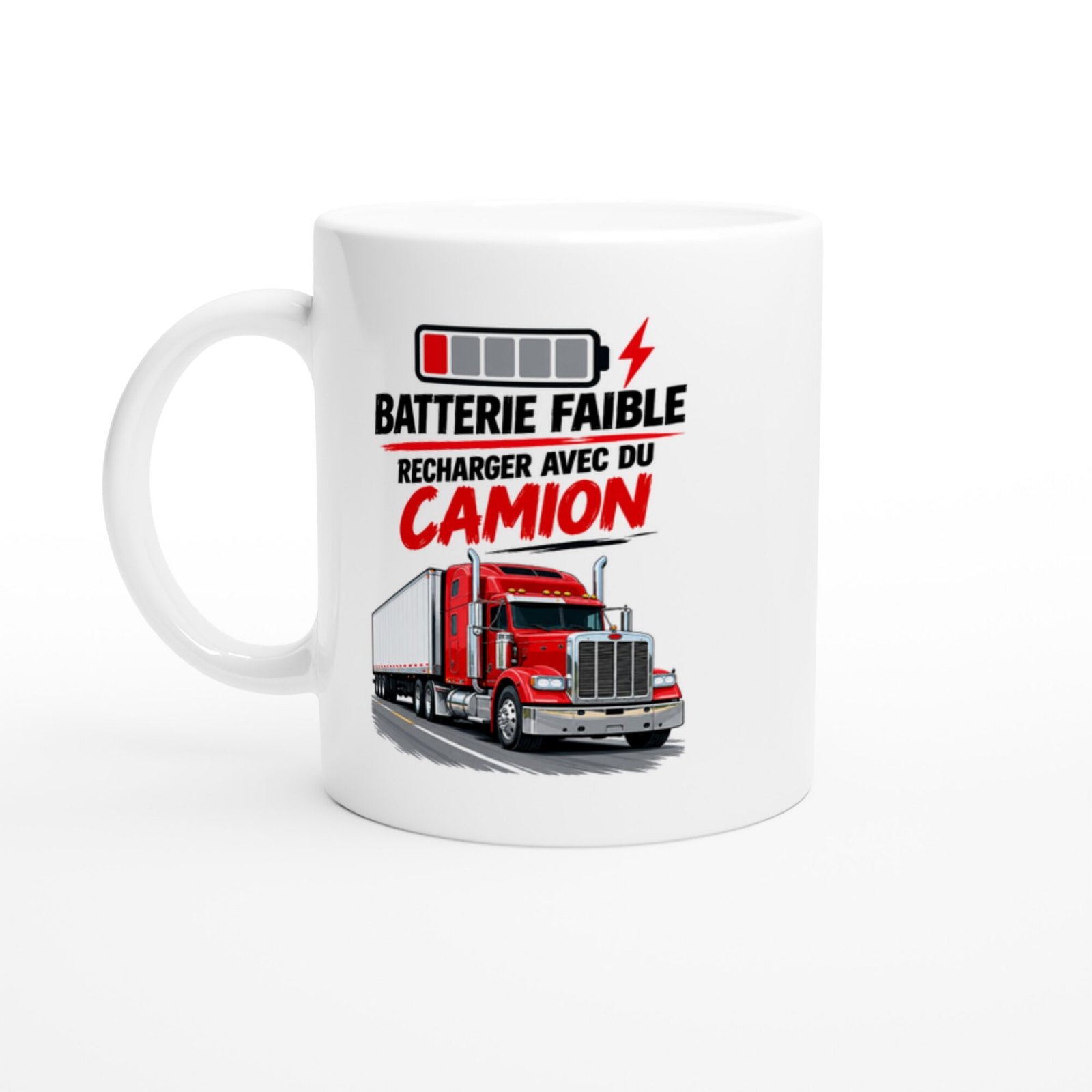 Mug Batterie Faible Recharger Avec Du Camion