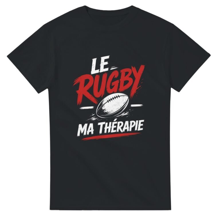 T shirt Le Rugby Ma Thérapie Rouge