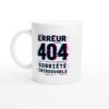 Mug Erreur 404 Sobriété Introuvable Lettres Espacées