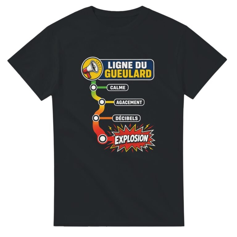 T shirt Ligne du Gueulard Calme Agacement Décibels Explosion