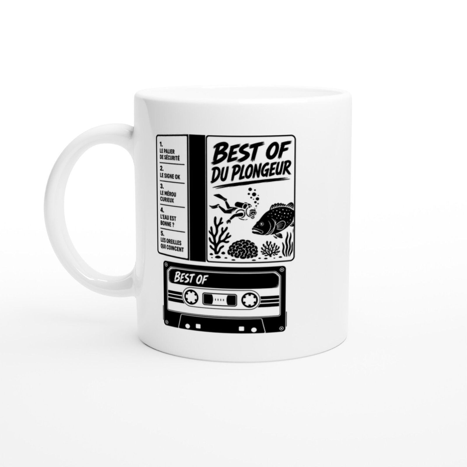 Mug Best Of du Plongeur le Palier de Sécurité le Signe OK le Mérou Curieux l&rsquo;Eau Est Bonne