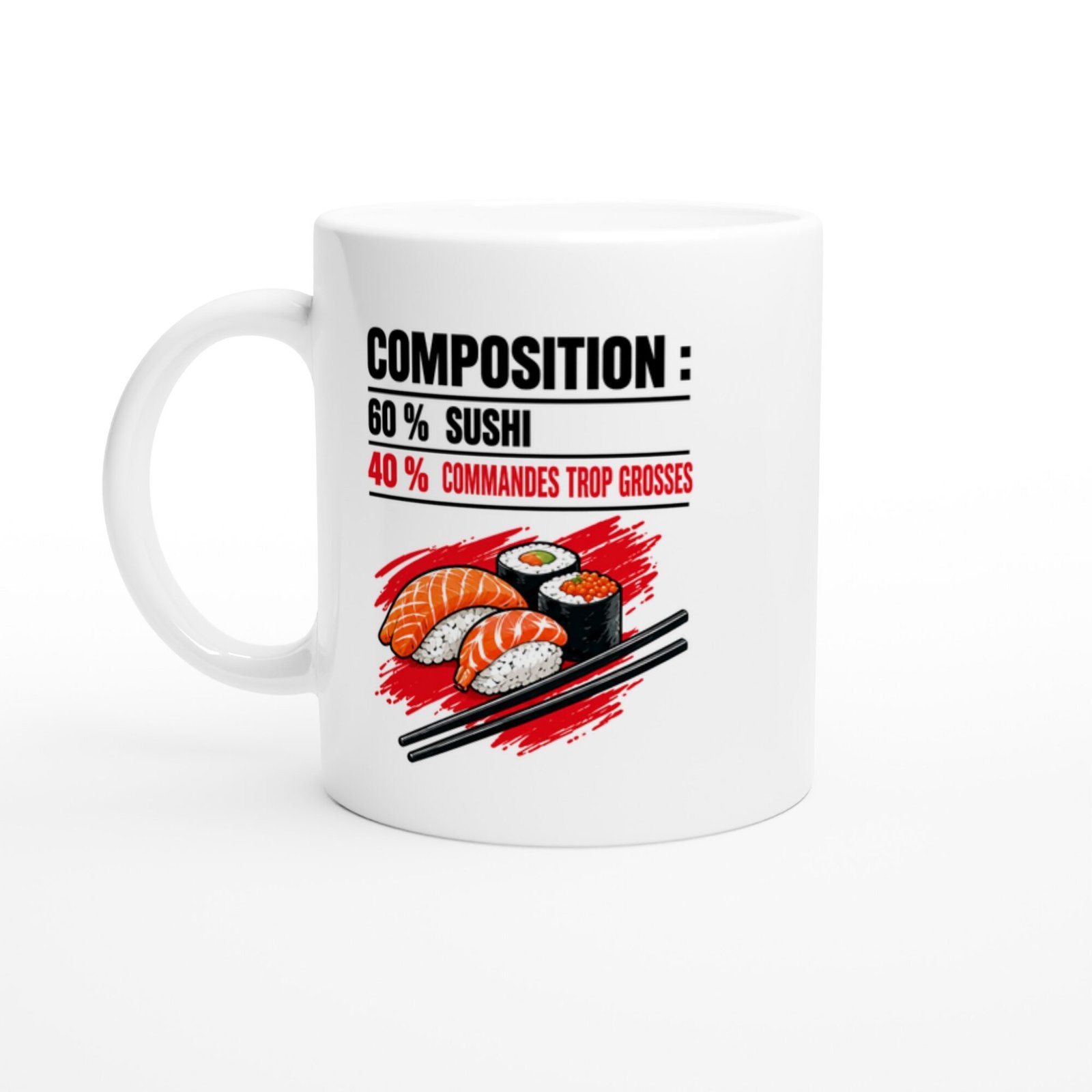 Mug Composition 60 % Sushi 40 % Commandes Trop Grosses