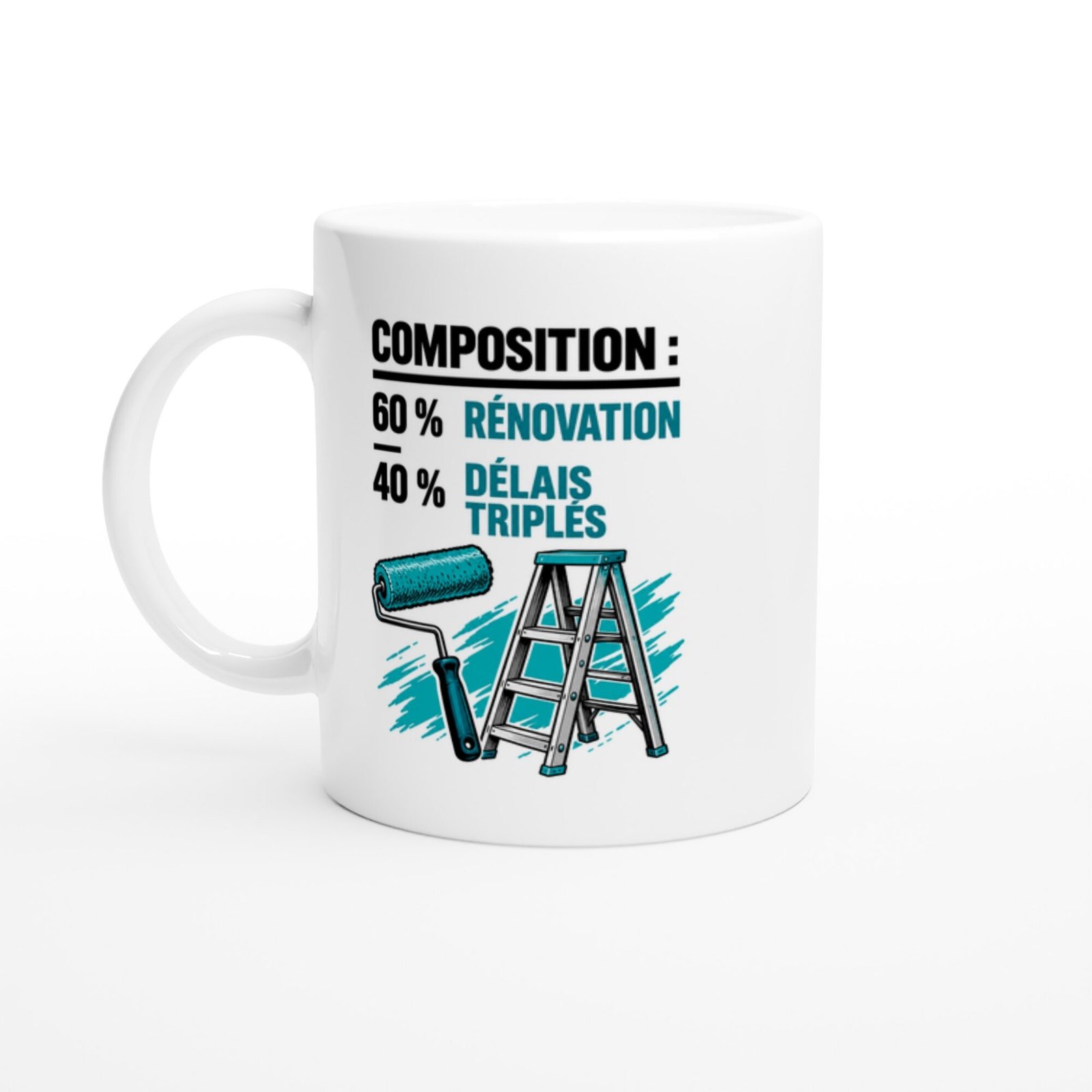 Mug Composition 60 % Rénovation 40 % Délais Triplés