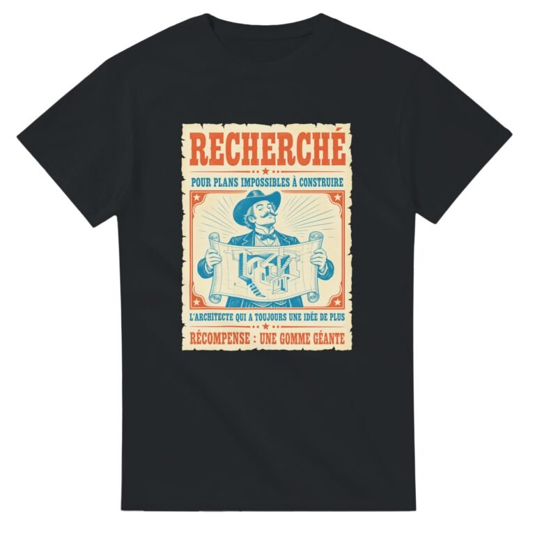 T shirt Recherché pour Plans Impossibles à Construire l'Architecte Qui A Toujours une Idée