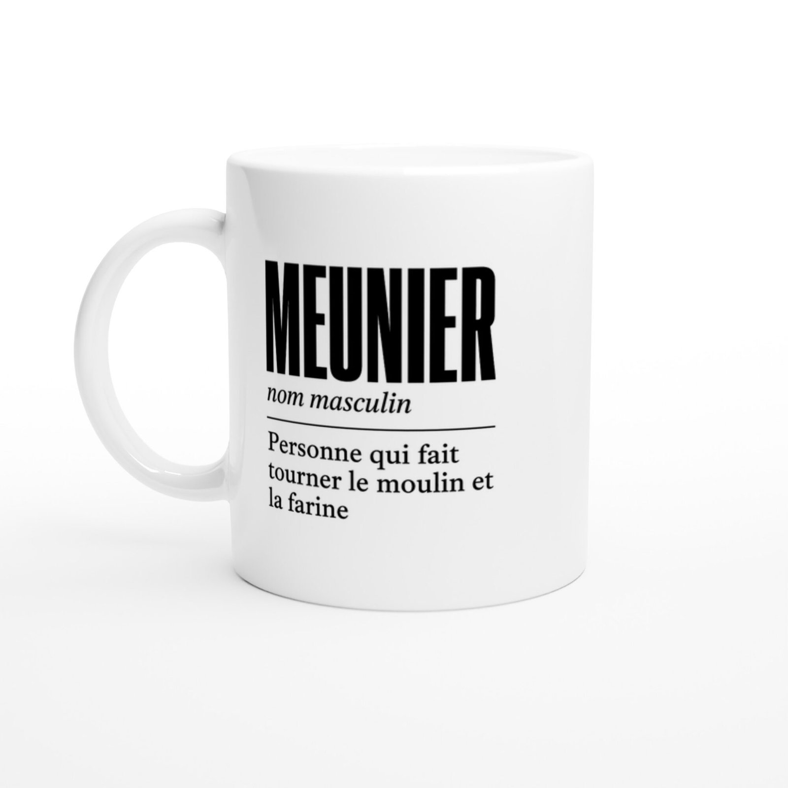 Mug Meunier Personne Qui Fait Tourner le Moulin et la Farine